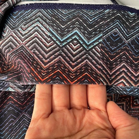 FABLETICS 7/8 Leggings with Blue-Purple-Pink Zig Zag Design - Picture 7 of 7
